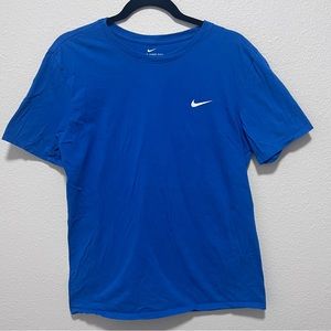 Nike Electric Blue and White Men’s T-shirt Size Medium